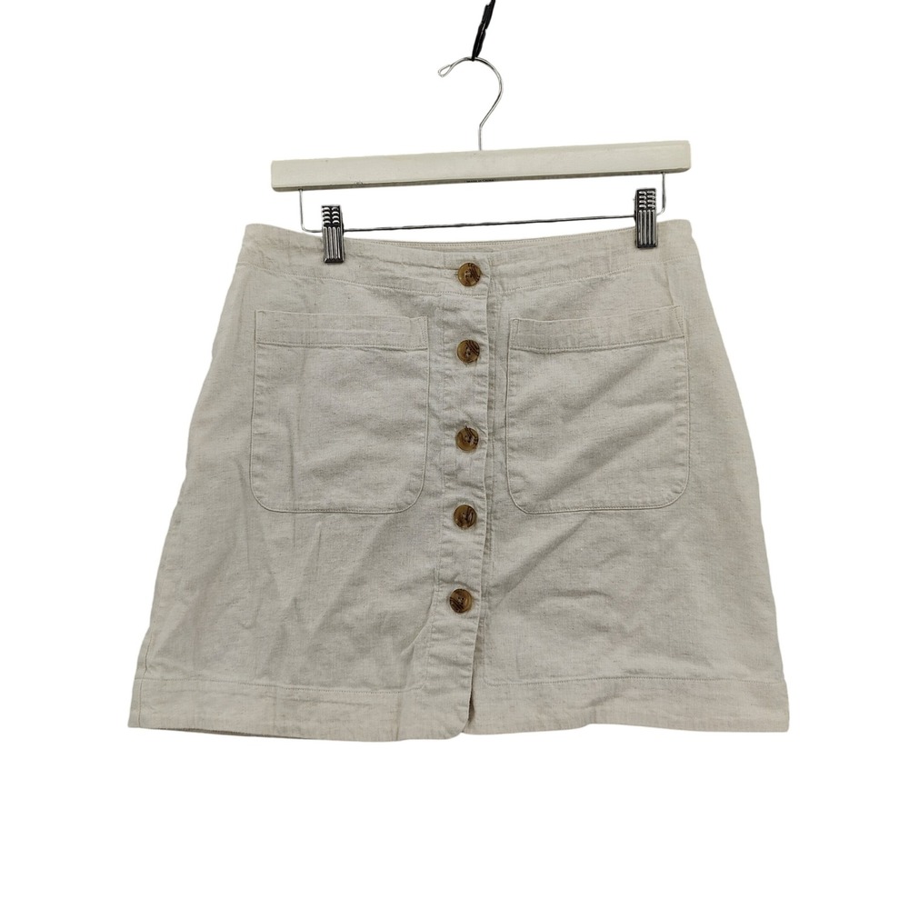 Banana Republic Cream Button-Front Mini Skirt